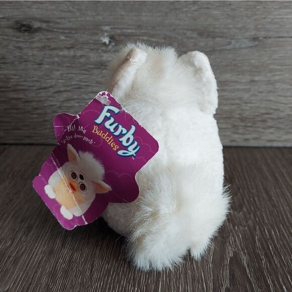 White Furby Buddies Lamb toy 1999, Beanbag Buddy Stuffed Plush Tiger Electronics - Picture 3 of 6